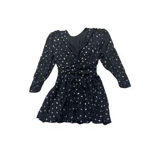 Misa Los Angeles Women's Black Davie Metallic Lined Long Sleeve Dress Medium NWT